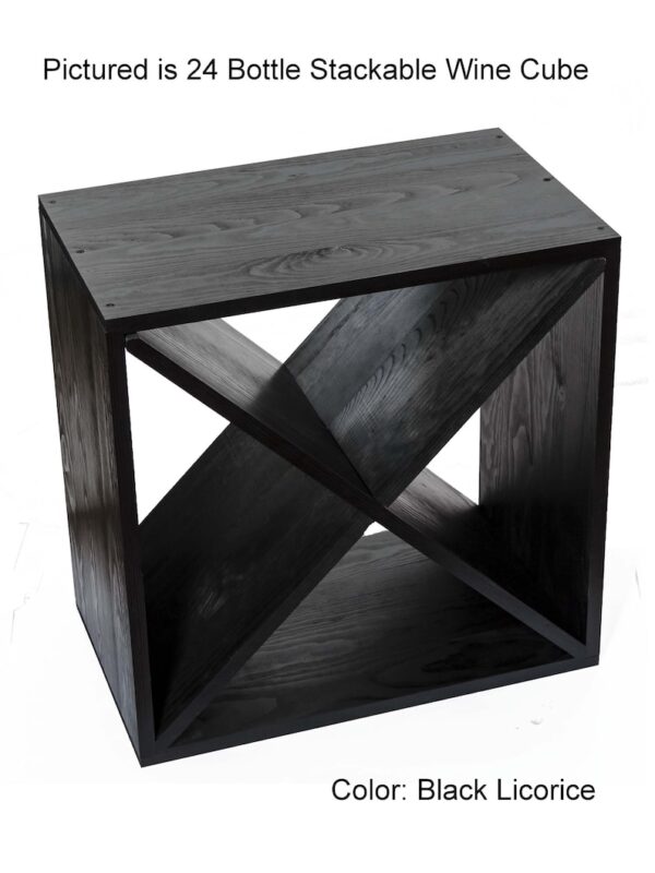 A black cube with four sides and a square base.