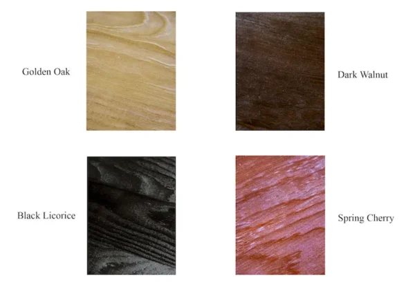 A series of four different colors of hair dye.